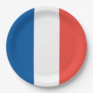 Assiettes En Carton Drapeau français : Partie tricolore de jour de