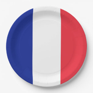 Assiettes En Carton Drapeau France Tricolore