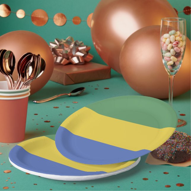 Assiettes En Carton Drapeau Gabon (Multi)