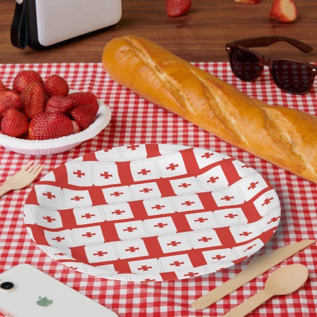 Assiettes En Carton Drapeau Georgia Sakartvelo motif (Pique-nique)