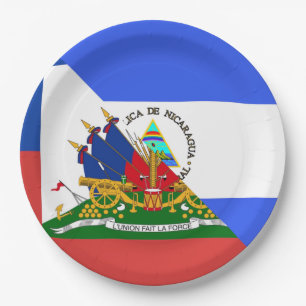 Assiettes En Carton Drapeau Haïti Nicaragua La moitié haïtienne nica
