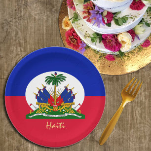 Assiettes En Carton Drapeau haïtien & fête Haïti, anniversaire /sports