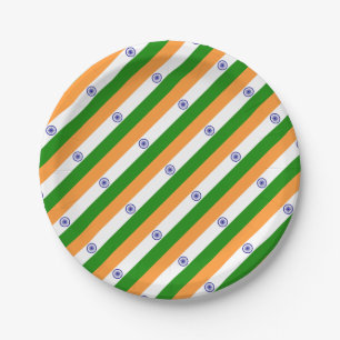 Assiettes En Carton Drapeau Indien - Image de haute qualité