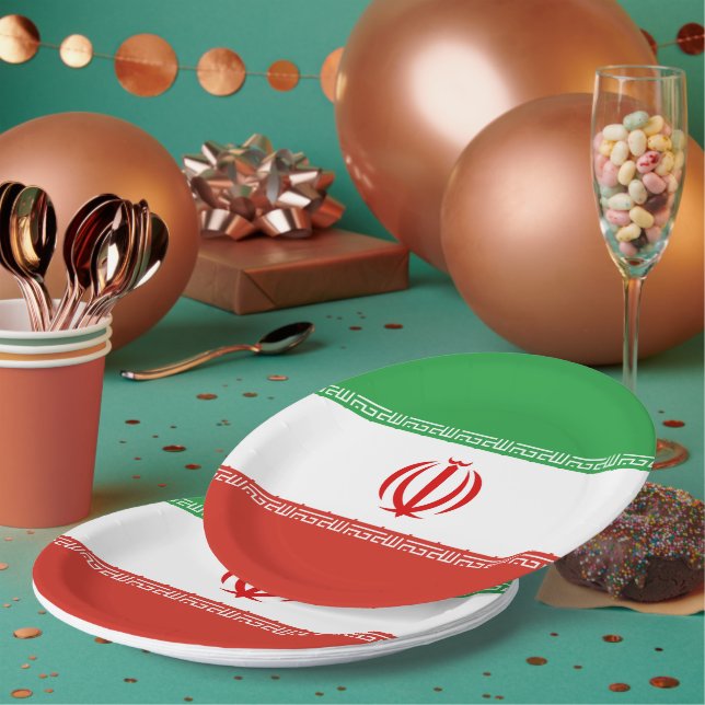 Assiettes En Carton Drapeau iranien (Multi)