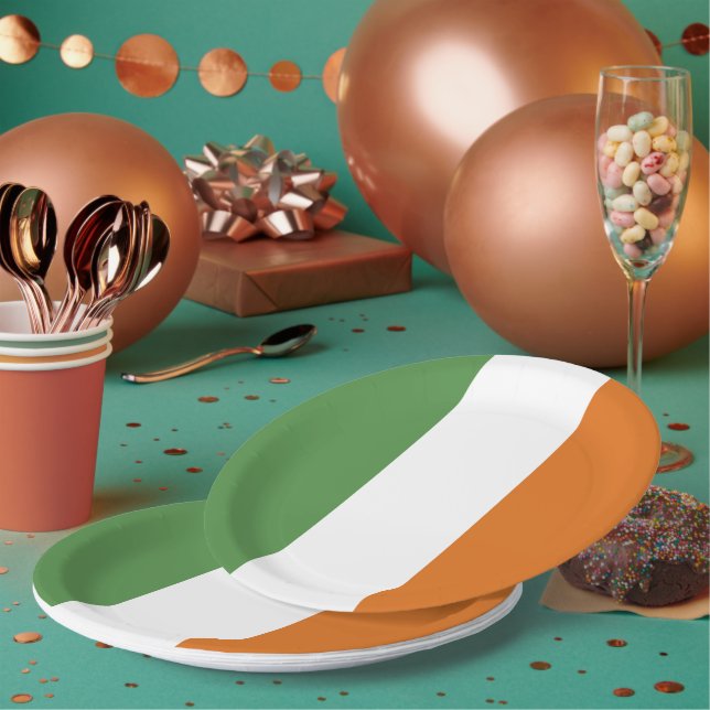 Assiettes En Carton Drapeau irlandais (Multi)