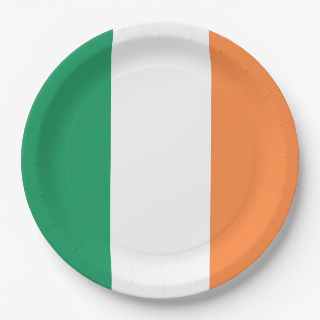 Assiettes En Carton Drapeau irlandais (République d'Irlande) (ROI) (Ei (Devant)