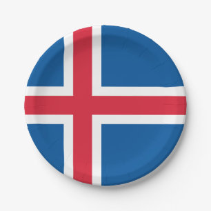 Assiettes En Carton Drapeau Islande