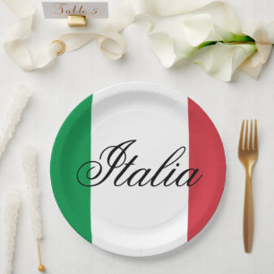 Assiettes En Carton Drapeau Italie Fierté italienne Europe Pays