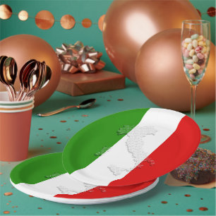 Assiettes En Carton Drapeau italien