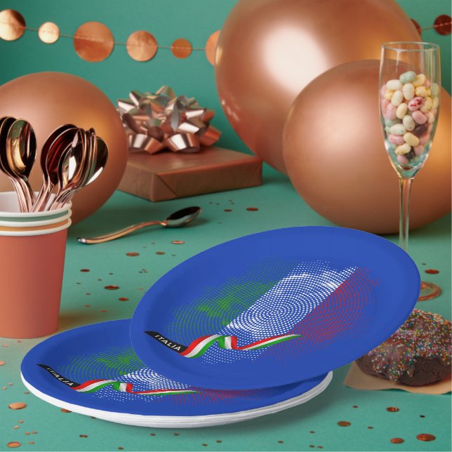 Assiettes En Carton Drapeau italien (Multi)