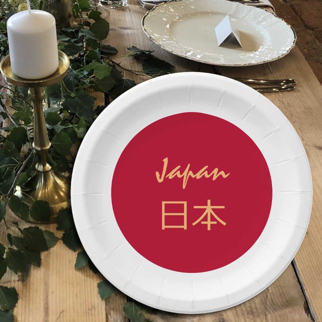 Assiettes En Carton Drapeau japonais, parti japonais, patriotes/sports (Créateur téléchargé)