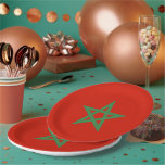 Assiettes En Carton drapeau marocain<br><div class="desc">Un cadeau idéal pour tous ceux qui sont patriotes de leur pays !</div>