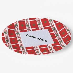 Assiettes En Carton Drapeau marocain marocain personnalisé avec nom