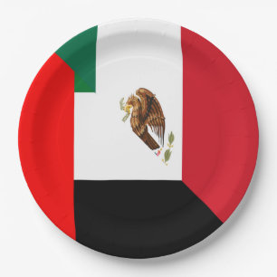 Assiettes En Carton Drapeau mexicain des Émirats arabes unis Plaque pa