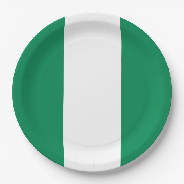 Assiettes En Carton Drapeau nigérian (Devant)