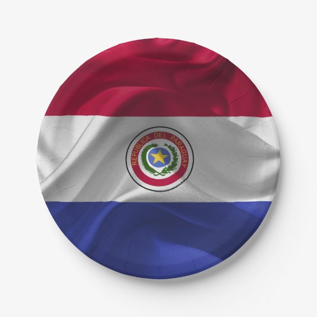 Assiettes En Carton Drapeau paraguayen (Devant)