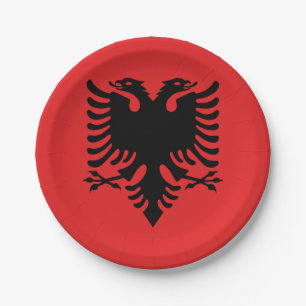 Assiettes En Carton Drapeau patriotique albanais