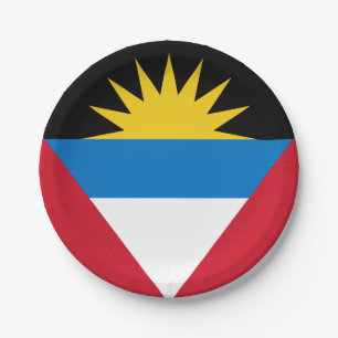 Assiettes En Carton Drapeau patriotique d'Antigua-et-Barbuda