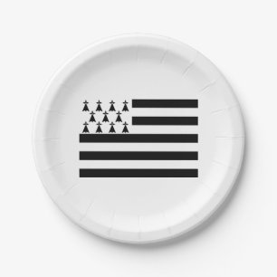 Assiettes En Carton Drapeau patriotique de Bretagne