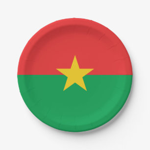 Assiettes En Carton Drapeau patriotique du Burkina Faso