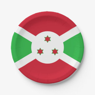 Assiettes En Carton Drapeau patriotique du Burundi