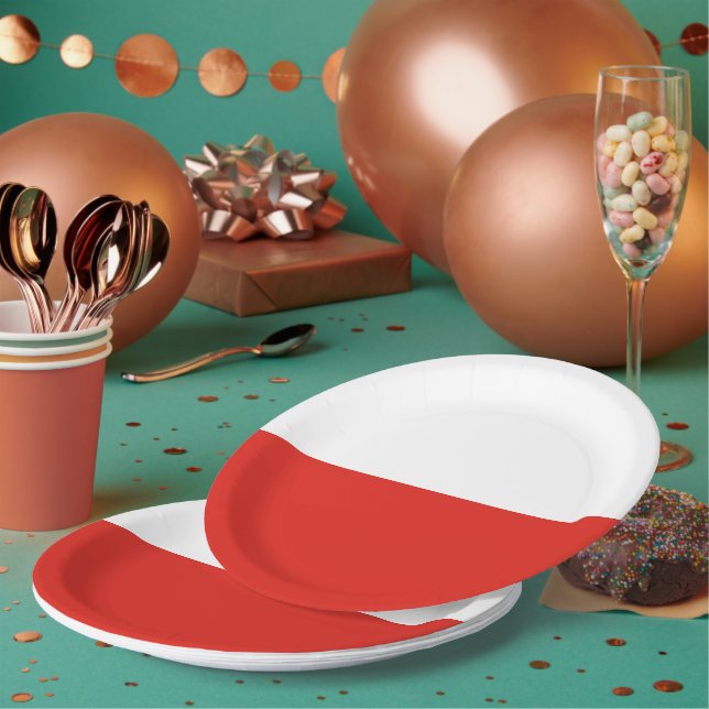 Assiettes En Carton Drapeau polonais (Multi)