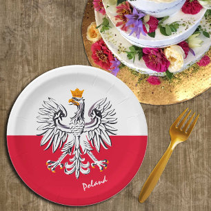 Assiettes En Carton Drapeau polonais & Aigle, patriotes du parti polon