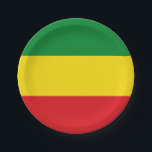 Assiettes En Carton Drapeau rastafarien Rasta Ethiopie<br><div class="desc">Les couleurs rouge, vert et jaune représentent le drapeau du Rastafarianisme, mais c'est aussi un drapeau de l'Ethiopie. Voici un cadeau Rasta de haute qualité et un grand design pour tous les rastafariens. Visitez notre magasin pour trouver plus de cadeaux Rasta cool et d'autres idées cadeaux de drapeaux du monde....</div>