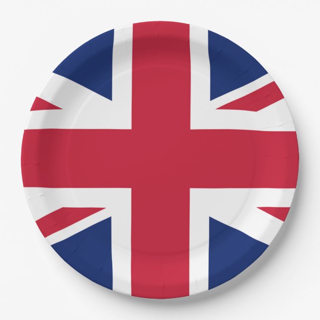 Assiettes En Carton Drapeau Royaume-Uni  (Devant)