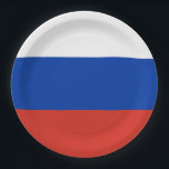 Assiettes En Carton Drapeau russe<br><div class="desc">Plaque de papier drapeau russe. Vous pouvez ajouter votre propre texte ou graphique en cliquant sur "customiser plus loin"</div>