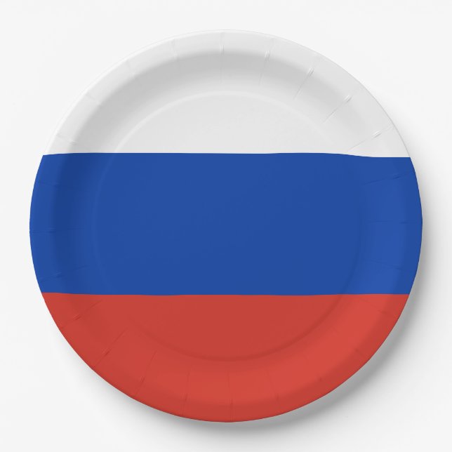 Assiettes En Carton Drapeau russe (Russie) (Devant)