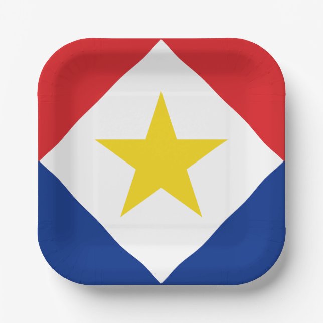 Assiettes En Carton Drapeau Saba (Recto)