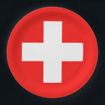 Assiettes En Carton Drapeau Suisse<br><div class="desc">Drapeau de la Suisse: "Unus pro omnibus,  omnes pro uno" → Un pour tous,  tous pour un!</div>