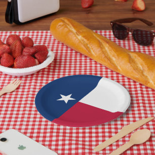 Assiettes En Carton Drapeau Texan, Drapeau du Texas