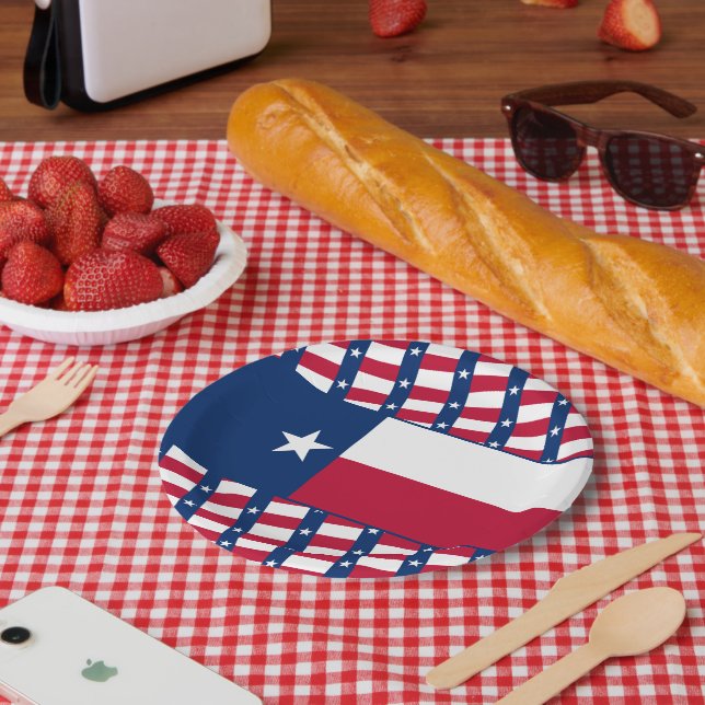 Assiettes En Carton Drapeau Texan, Drapeau du Texas (Pique-nique)