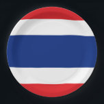 Assiettes En Carton Drapeau thaïlandais<br><div class="desc">Drapeau thaïlandais Le drapeau du Royaume de Thaïlande présente cinq bandes horizontales dans les couleurs rouge,  blanc,  bleu,  blanc et rouge,  la bande bleue centrale étant deux fois plus large que les quatre autres. #thailand #thai #royaume #drapeau</div>