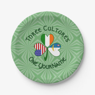 Assiettes En Carton Drapeau trèfle américano-irlandais açoréen
