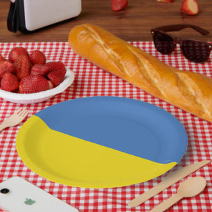 Assiettes En Carton Drapeau ukrainien Slava Ukraini С л а в а р У к  d