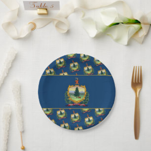 Assiettes En Carton Drapeau vermontois, Drapeau du Vermont