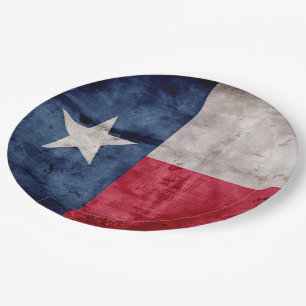 Assiettes En Carton Drapeau vintage patiné d'état du Texas