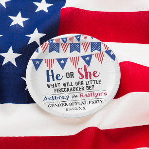 Assiettes En Carton Drapeaux de Bunting 4 juillet Fête de Révélation d