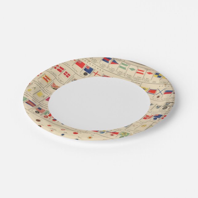 Assiettes En Carton Drapeaux, insignes (Angle)