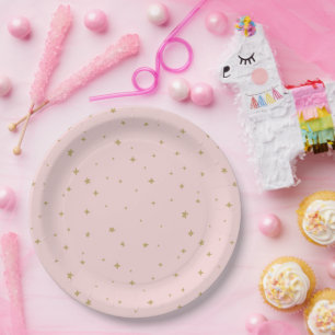 Assiettes En Carton Dream Bear Baby Girl Stars
