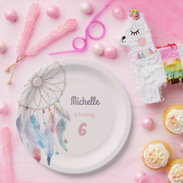 Assiettes En Carton Dream Big Boho Dreamcatcher Anniversaire (Fête)
