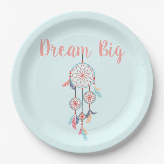 Assiettes En Carton Dream Big Dreamcatcher Bohemian Dream Catcher (Devant)
