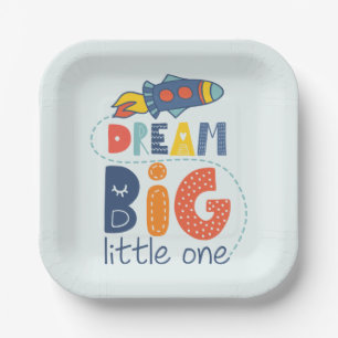 Assiettes En Carton Dream Big Little One Rocket