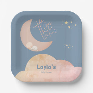 Assiettes En Carton Dreamy Baby Over the Moon Baby shower plaque de pa