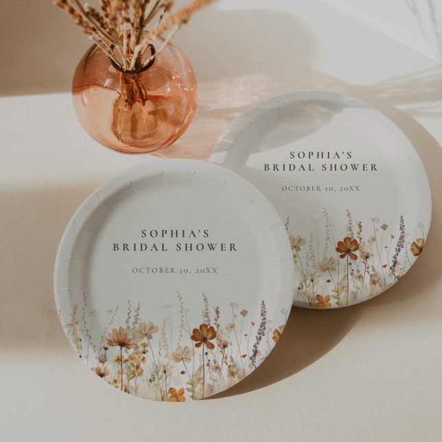 Assiettes En Carton Dreamy Fleur sauvage d'automne (Créateur téléchargé)