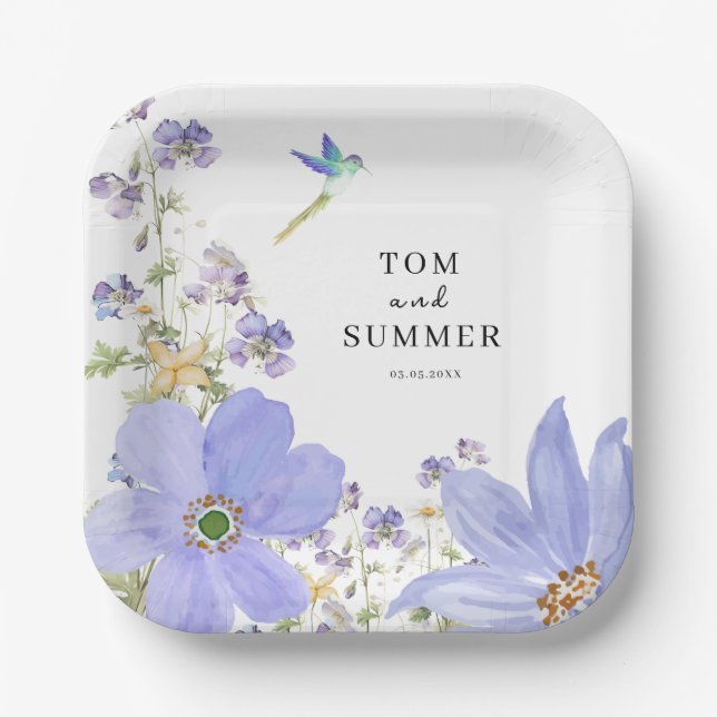 Assiettes En Carton Dreamy Lilac Mariage (Recto)