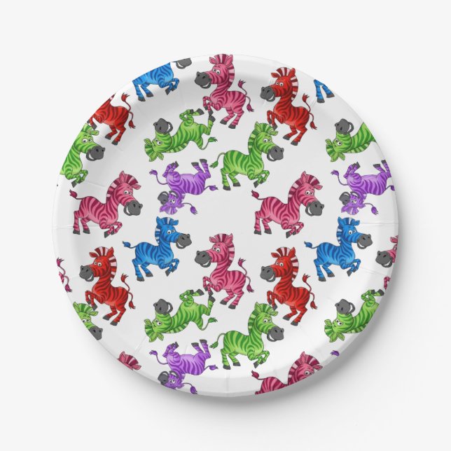 Assiettes En Carton Dreamy Zebra World (Devant)